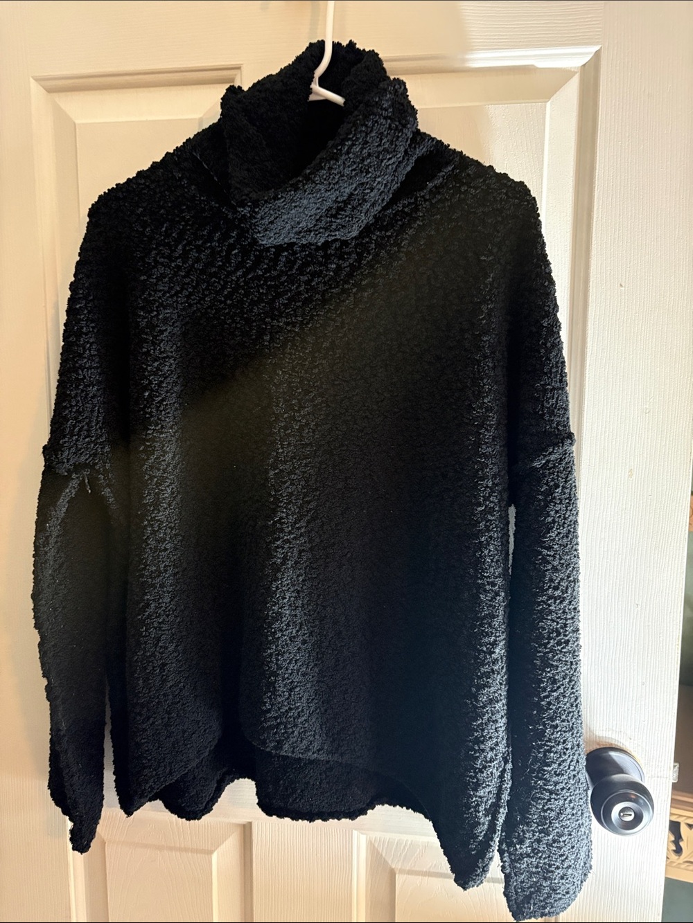 mittoshop Black Plush Turtleneck Sweater